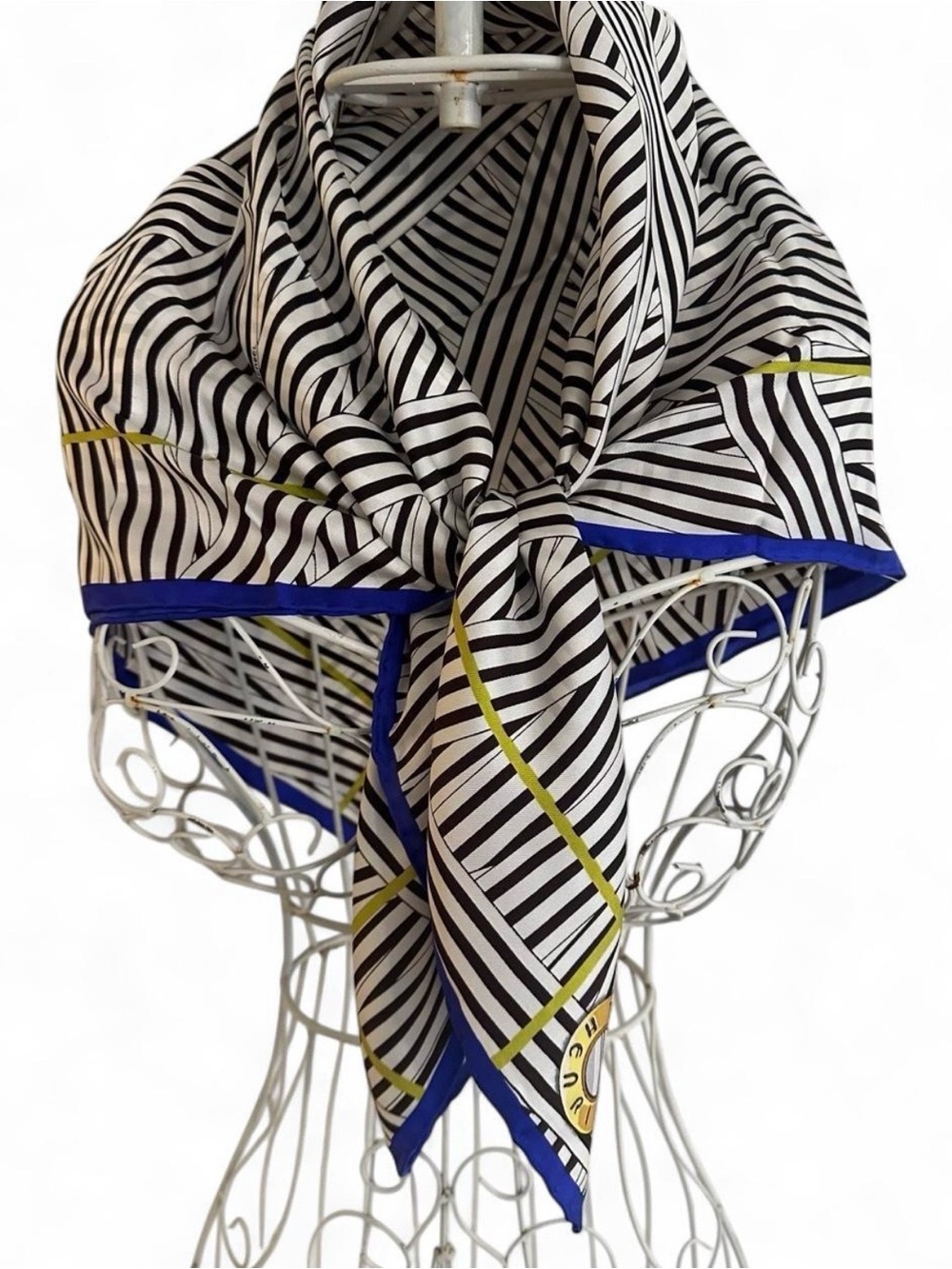NWT Vintage Henri Bendel Striped Silk Scarf. Rare Deadstock Pattern. Never Worn!